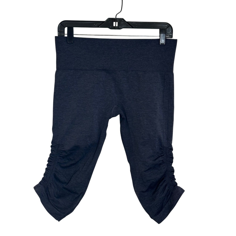 Lululemon In the Flow Ruched Crop Leggings Size 10 Inkwell Blue Yoga Gym Pilates